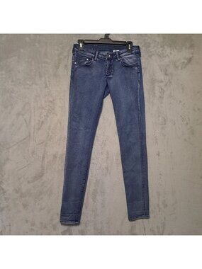 &Denim Size 29/32 Super Skinny Super Low Waist Blue Jeans By H&M